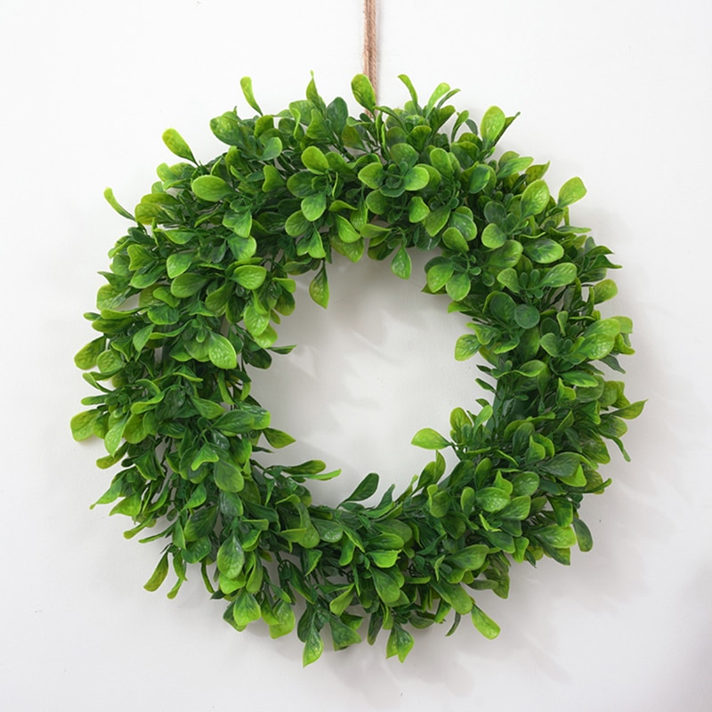 Artificial Green Plant Garland Simulation Green Plant Garland Home Office Decoration Eucalyptus Leaf Wreath 42cm Home Decor: Default Title