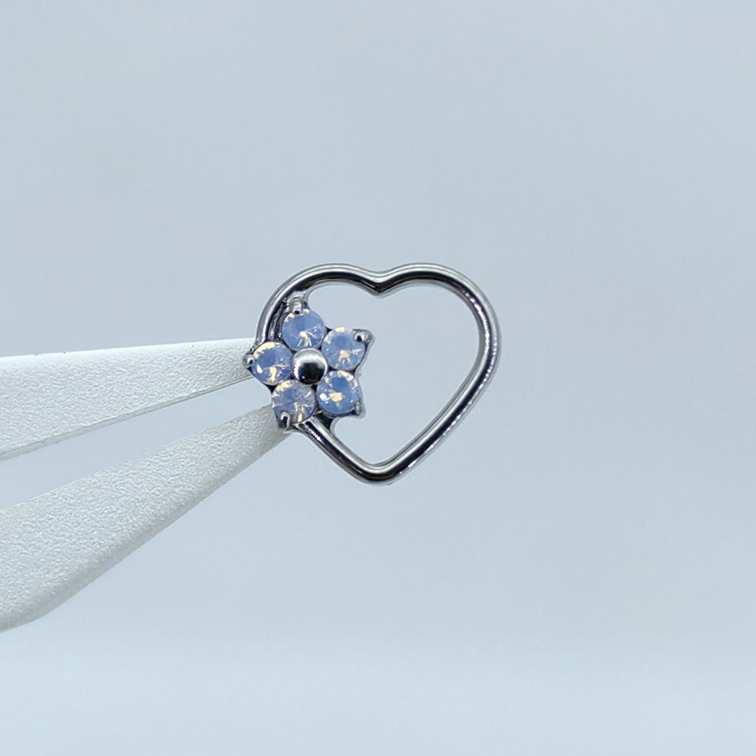 Mdnen  g23 titan invändigt gängade nässtift för män kvinnor tragus brosk örhängen hjärtblomma ring piercing toppar