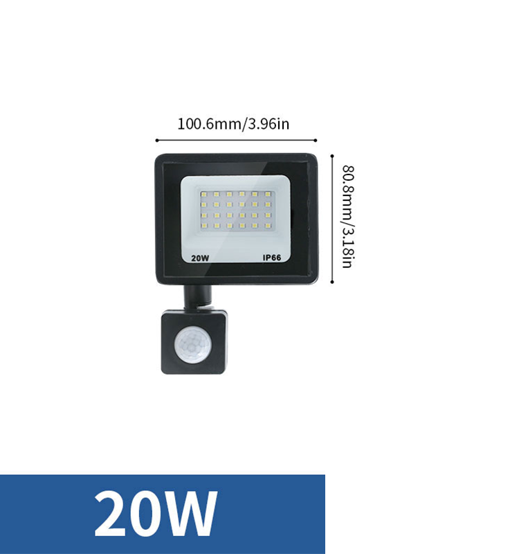 Led Floodlight 50W 100W AC220V Reflector Flood Light Waterproof Ip66 Garden Spotlight Pir Motion Sensor Wall Outdoor Lighting: black / changeable / 2700-9999K