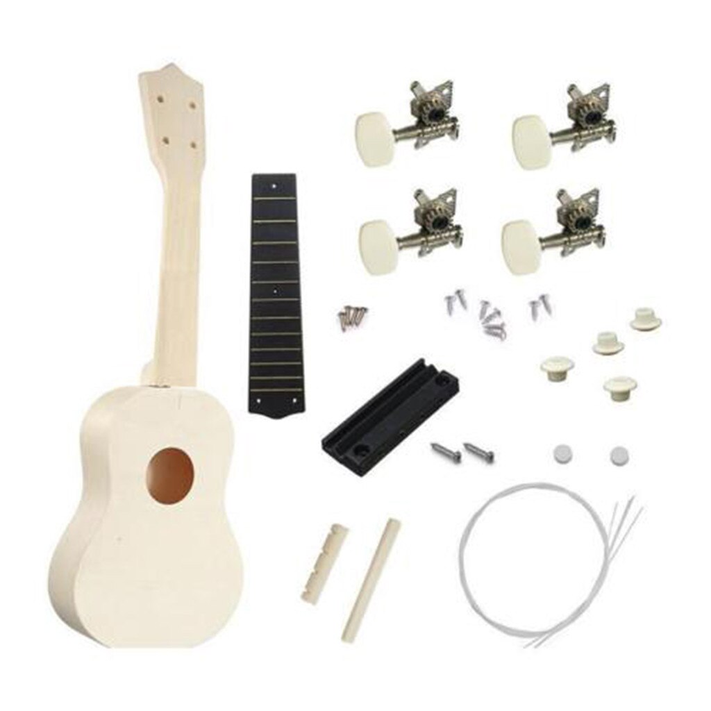 Ukulele Hawaii Guitar DIY Kit Wooden Musical Instrument Beginner Kids 21'' Classical Ukulele Guitar violao musica