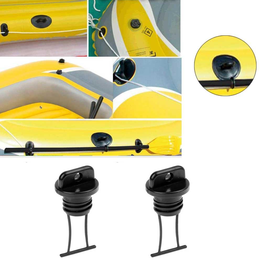 4Pcs Universal Black Plastic Kayak Dinghy Canoe Boat Hull Thread Drain Plugs Kayak Accessories