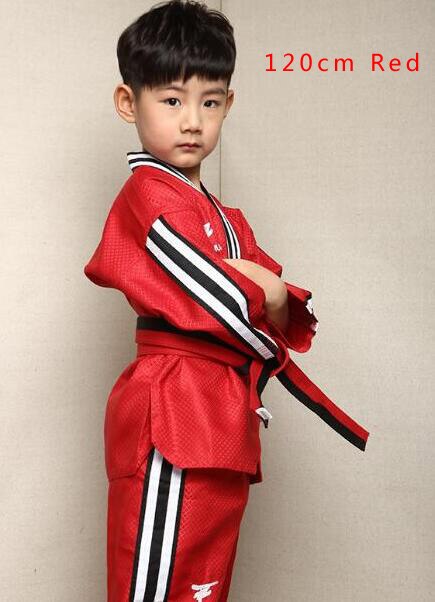 Ropa de Taekwondo multicolor para niños y niñas, dobok TKD, simple, 3 colores, novedad: 120cm Red