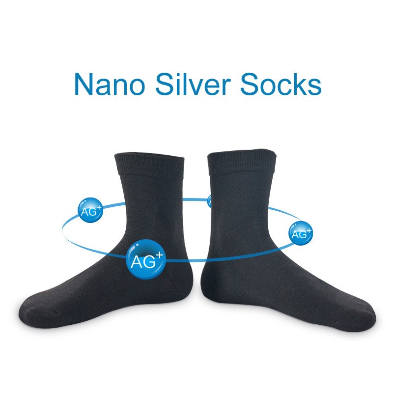 Brand 5 Pairs Nano Zilver Katoenen Sokken Casual Crew Sokken Anti-Bacteriële Deodorant Herfst Winter Mannen &#39;S Sokken