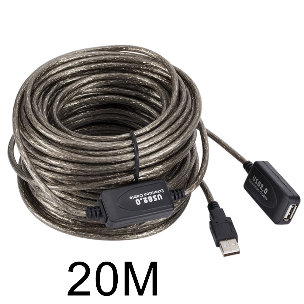 Anseip usb 2.0 forlængerkabel 20m/15m/10m/5m han til hun aktiv repeater forlænger forlængerkabel usb adapter: 20m