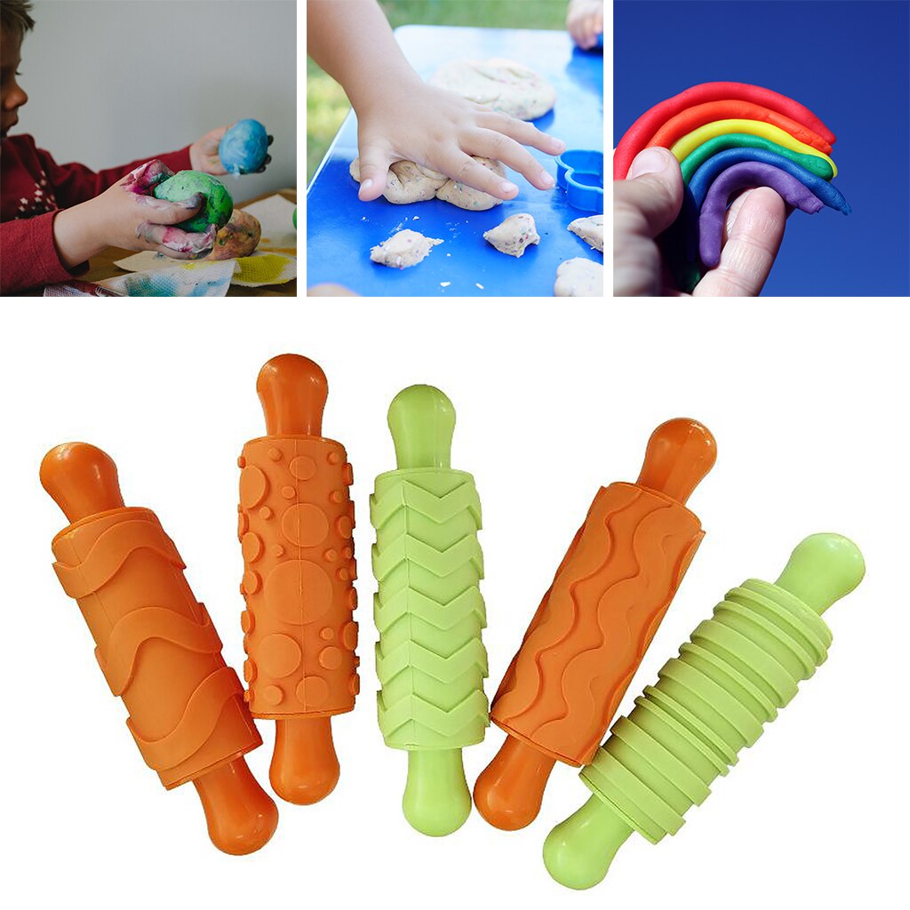 Stücke Gummi Kunst Tonne Teig Tonne bilden Rolle DIY Handgemachte Handwerk s Spielen Werkzeug rollen Modellierung Pädagogisches Spielzeug