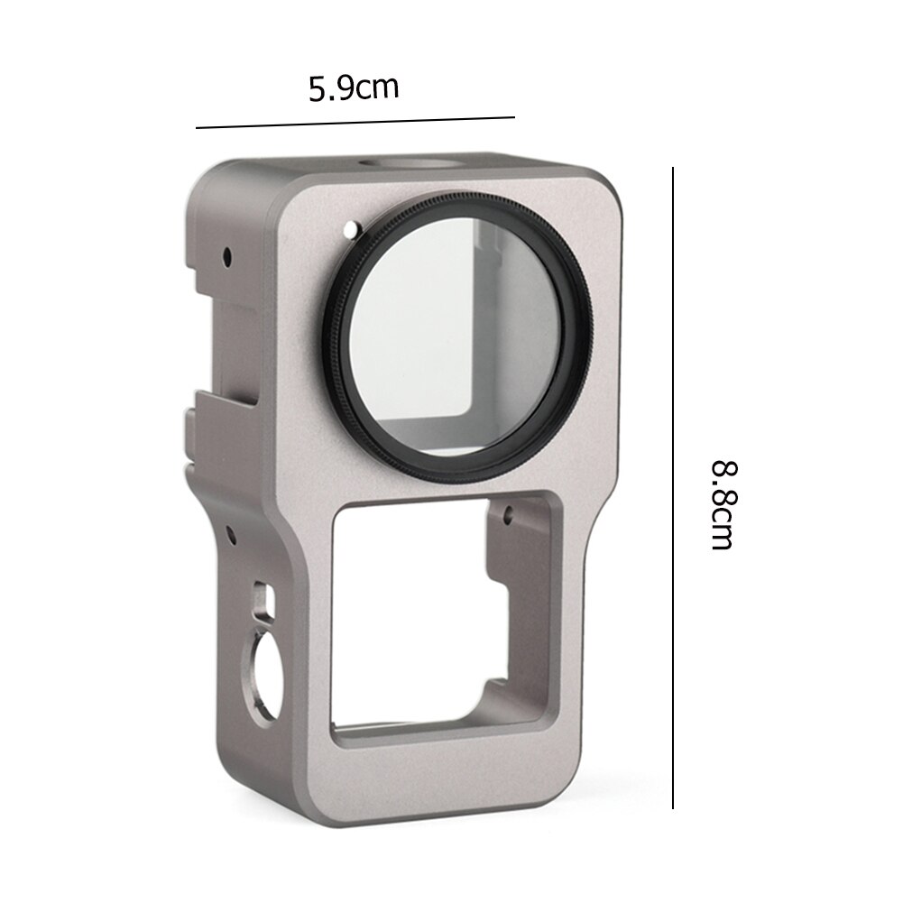 Action-kamera-schutzgehäuse aus metall, rahmenkäfig für dji action 2 4k, robustes zubehör für sportkameras