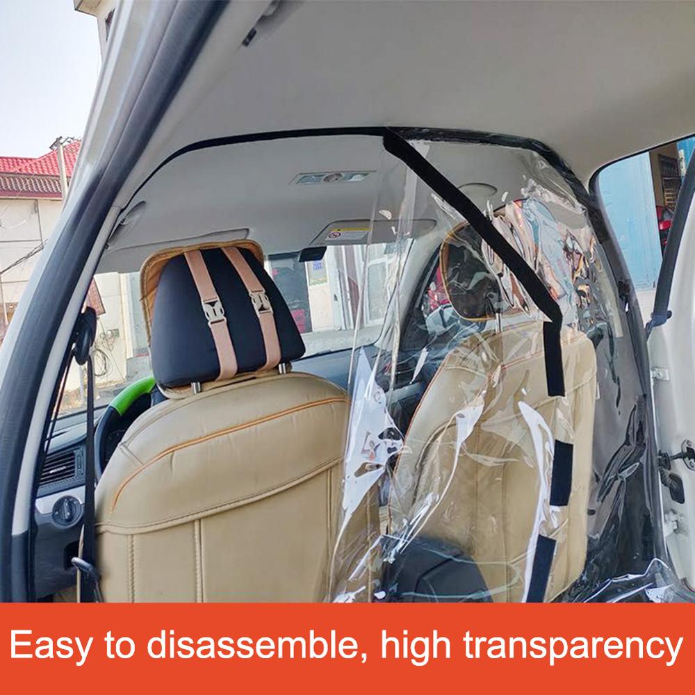 Transparent Car Anti Droplets Proof Isolation Screen PVC Protection Film Curtain For Uber Taxi Driver Passenger Car Interior