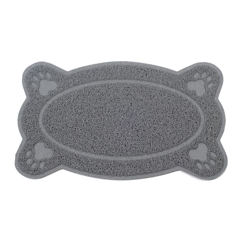 1Pc Pet Dog Puppy Cat Feeding Mat Pad Bone Paw-shaped Silicone Dish Bowl Food Feed Placement Easy Cleaning Pet Accessories: gray Bone S