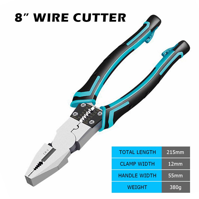 REIZ Wire Stripping Pliers 7 8 Inch Cutter Crimping Tool Long Nose Diagonal Multitool Cable Cutting Stripping Repair Hand Tools: 8 Wire Cutter