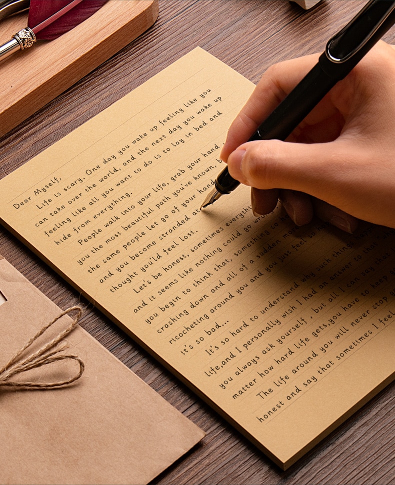 Papel Kraft clásico A4/B5/A5, papelería para escribir letras, papel decorativo para notas con letras de estilo japonés pequeño y romántico