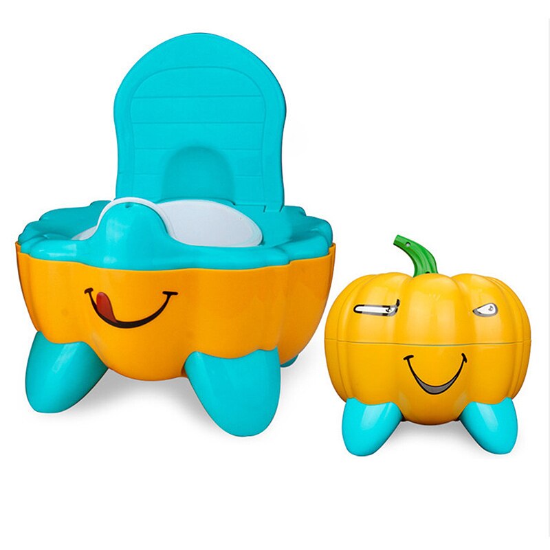 Gresskarform baby potte toalettskål trening panne toalett sete låve urinal: Gul