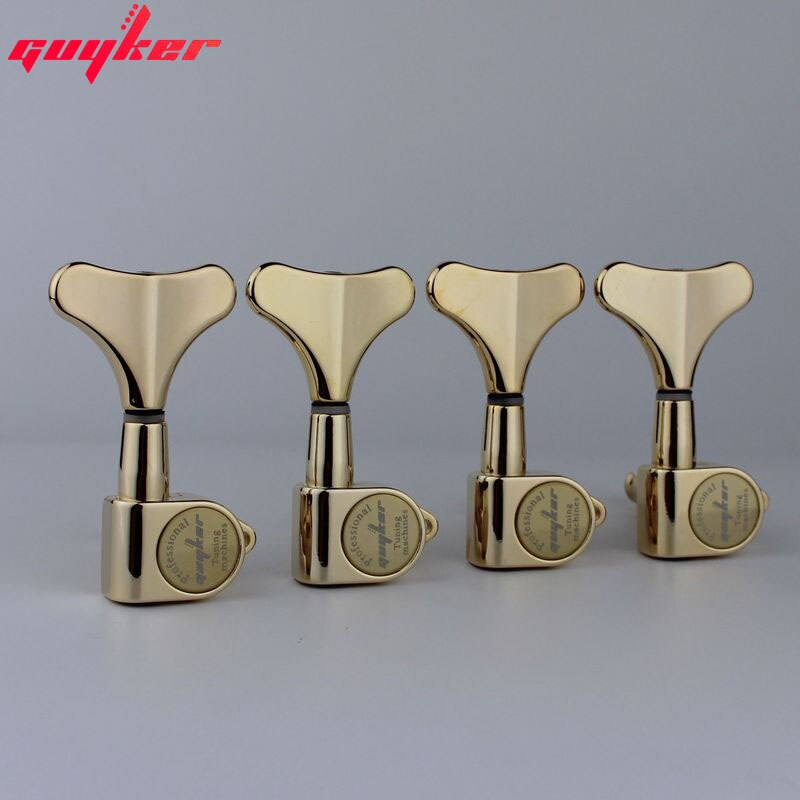 GUYKER Headstock Sealed Bass Tuners Machine Heads Gold: 4R