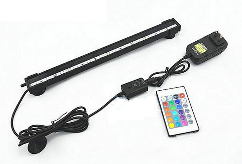 Barra de luz Led con Control remoto para acuario, luces sumergibles de 24 &quot;, 15 colores, 24 teclas, multicolor, RGB, 55CM, 12V, 21Led