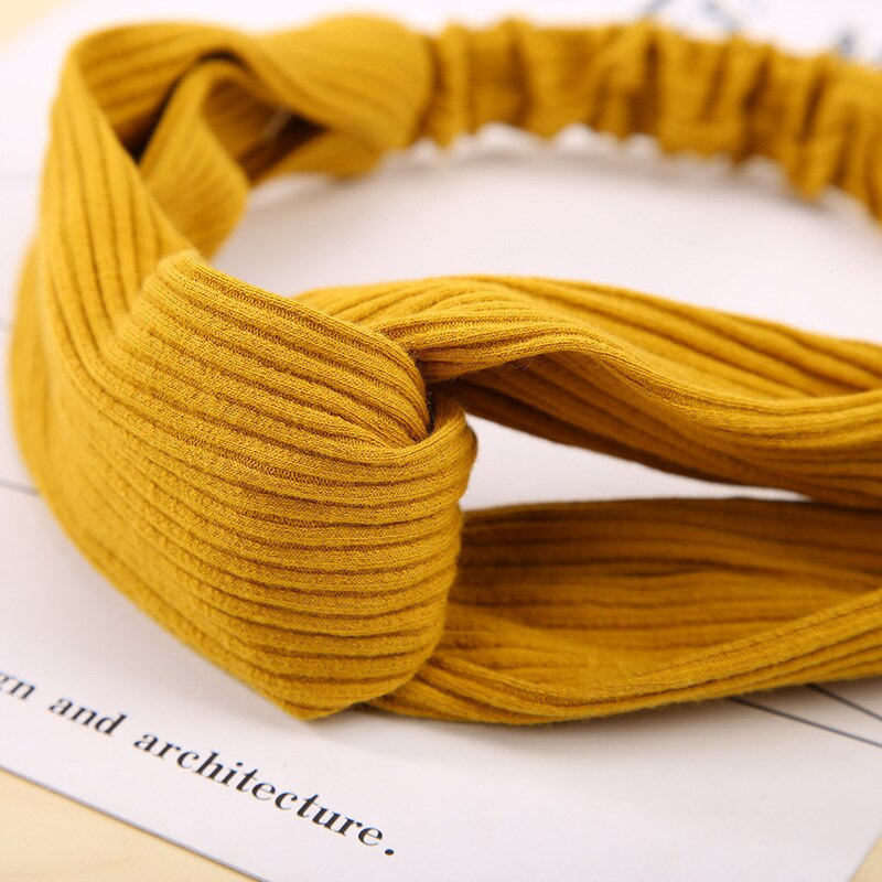 Bohemian Meisjes Haarband Haaraccessoires Cross Top Knoop Elastische Hoofdbanden Voor Vrouw Zachte Effen Kleur Twisted Geknoopt Hoofdband