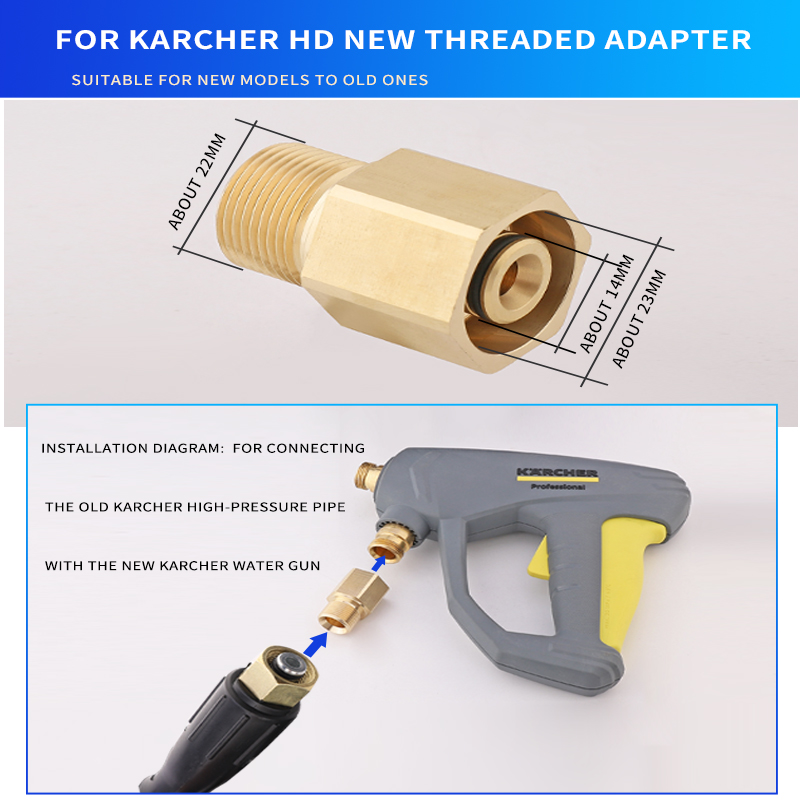Adapter Für Karcher HD Hochdruck Washer Einige der Neue Und Alte Stil Für Karcher HD Waschen Pistole Wasser Rohr schlauch Schnell Verbindung: Brown