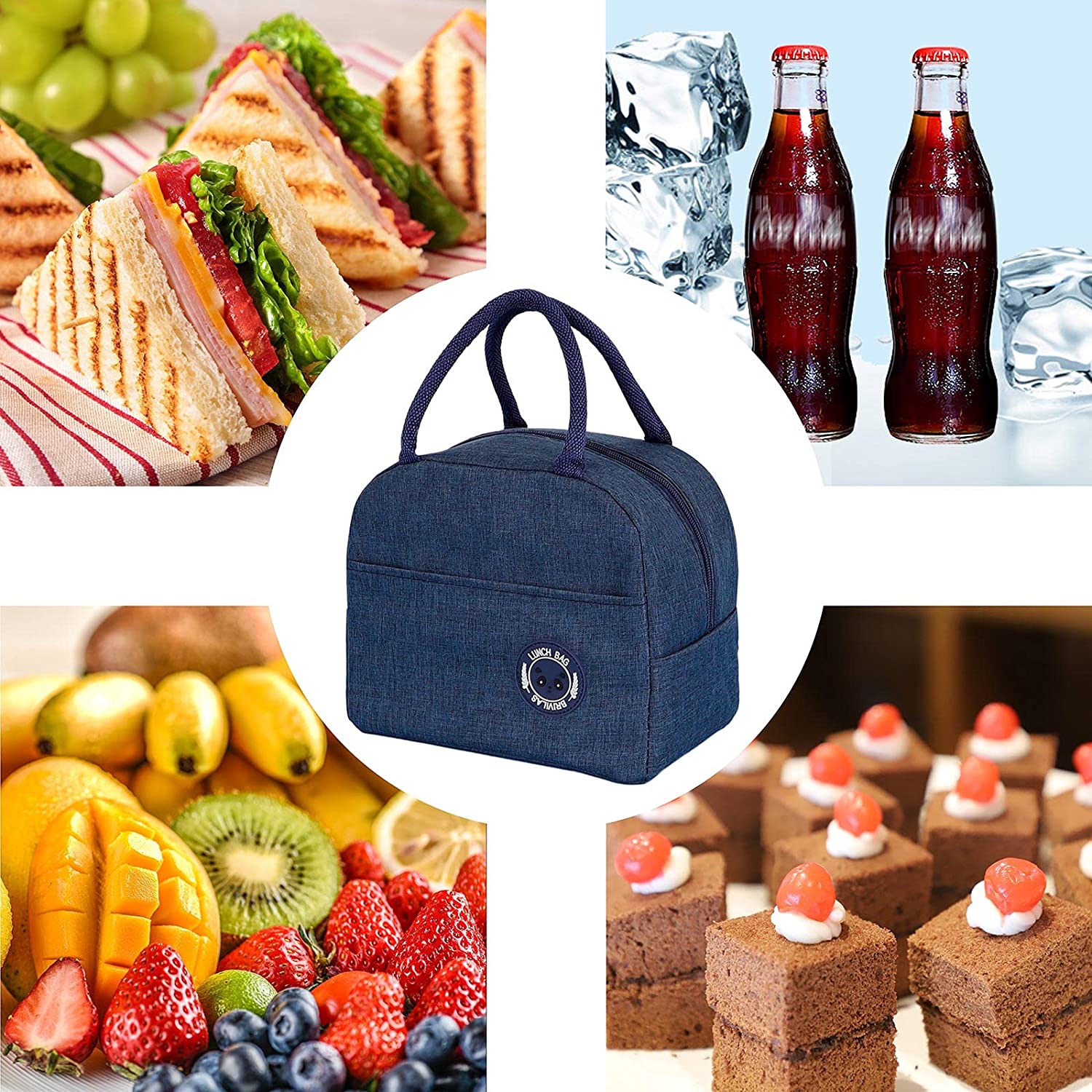 Duża pojemność zachowaj ciepło torba na Lunch płótno torba na Lunch piknik Tote eko bawełna tkanina mała torebka obiad pojemnik przechowywanie żywności torby