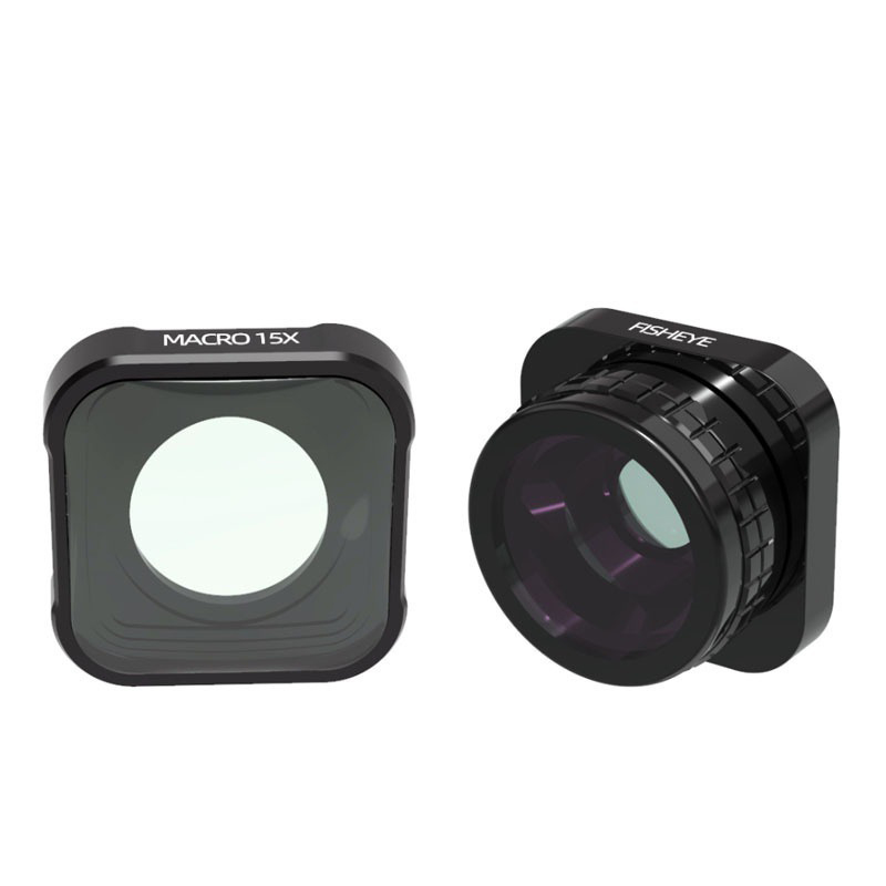 Pour GoPro Hero 9 10, accessoires noirs, filtre 180 °, Macro Fisheye 15X, lentille plan, couvercle de protection: 2pcs A Lot