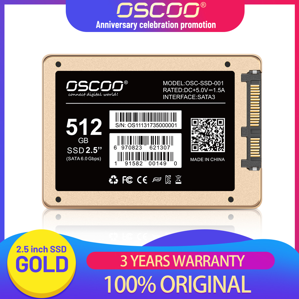 Oscoo Harde Schijf Ssd 128Gb 256Gb 512Gb Hdd 2.5 &#39;&#39;Ssd Sataiii Interne Solid State Drive Harde drive Voor Laptop Pc