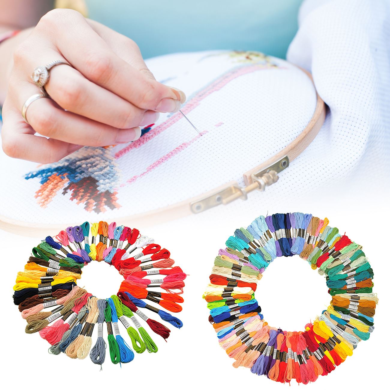 Multicolor Embroidery Thread Cross Stitch Floss Threads Cotton Sewing Skeins Hand Knitting Skein Kit DIY Sewing Tool 50/150pcs