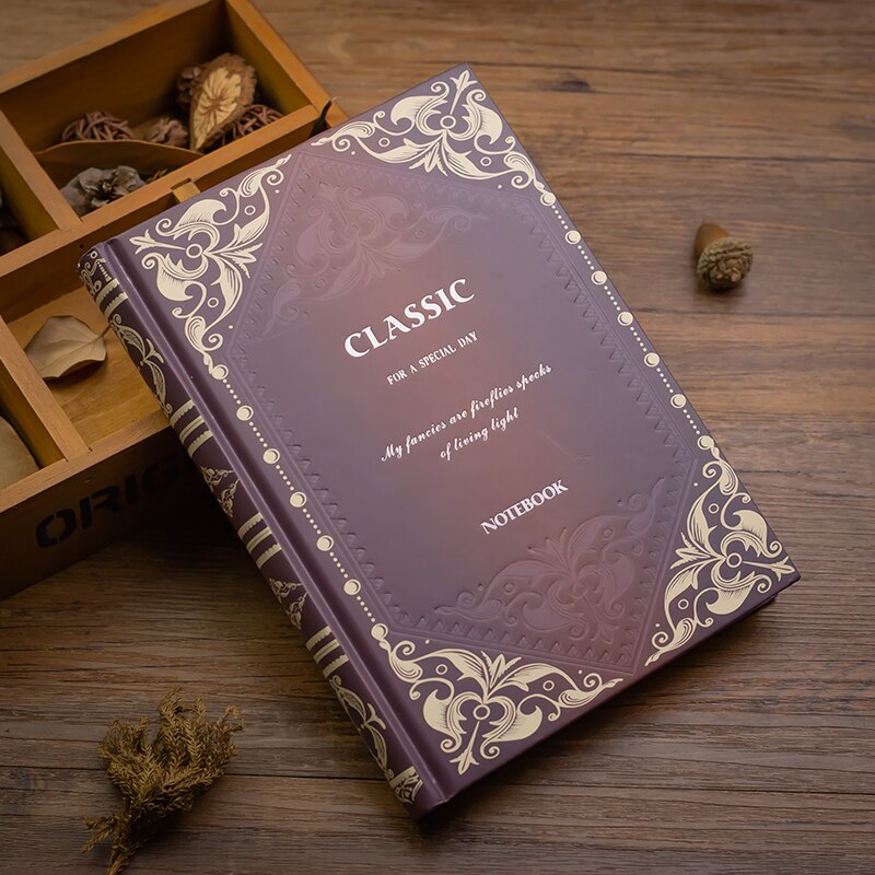 European Retro Thick Magic Notebook A5 Diary Book Classical for Students: black-brown