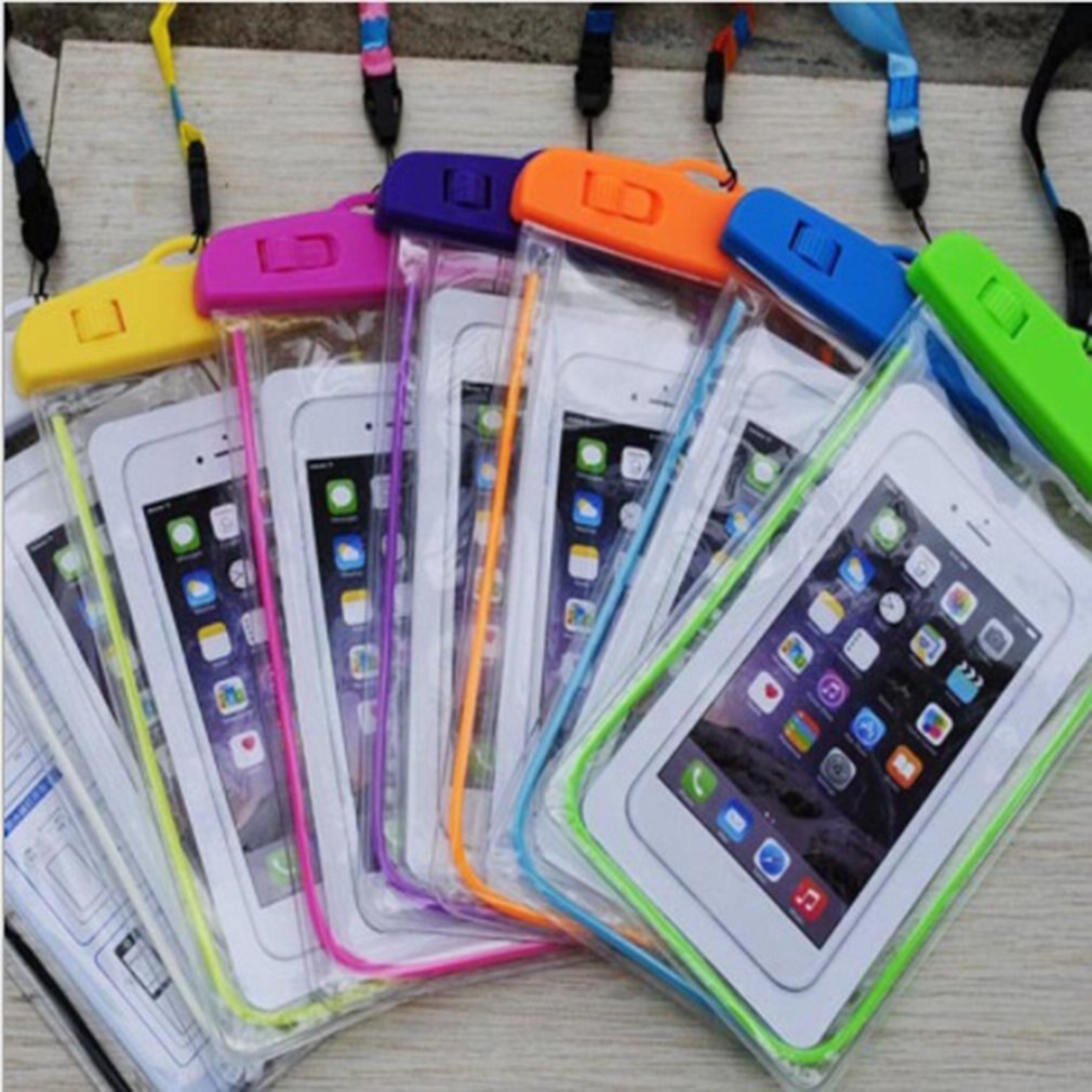 Outdoor Waterproof Phone Bag, Luminous Universal Mobile Phone Case, With Neck Strap, For Swimming Surfing Fishing Boating