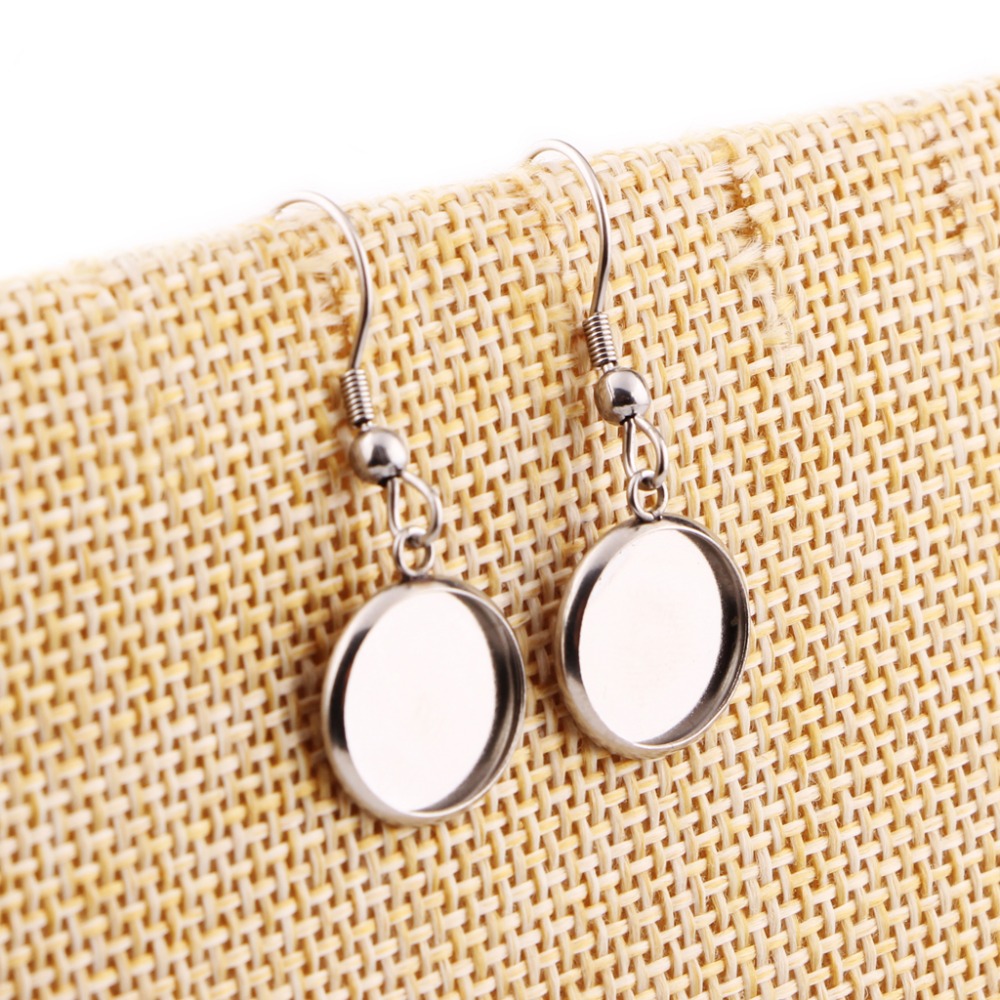 reidgaller 20pcs stainless steel cabochon earring settings 12mm 14mm 16mm 18mm blank base diy earrings hooks findings