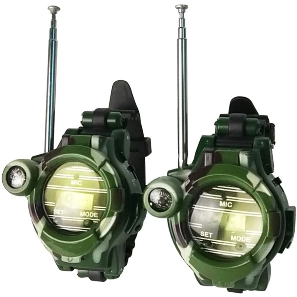 2Pcs Walkie Talkies Horloges Speelgoed Voor Kinderen 7 In 1 Camouflage 2 Way Radio Mini Walky Talky Interphone Klok kinderen Speelgoed