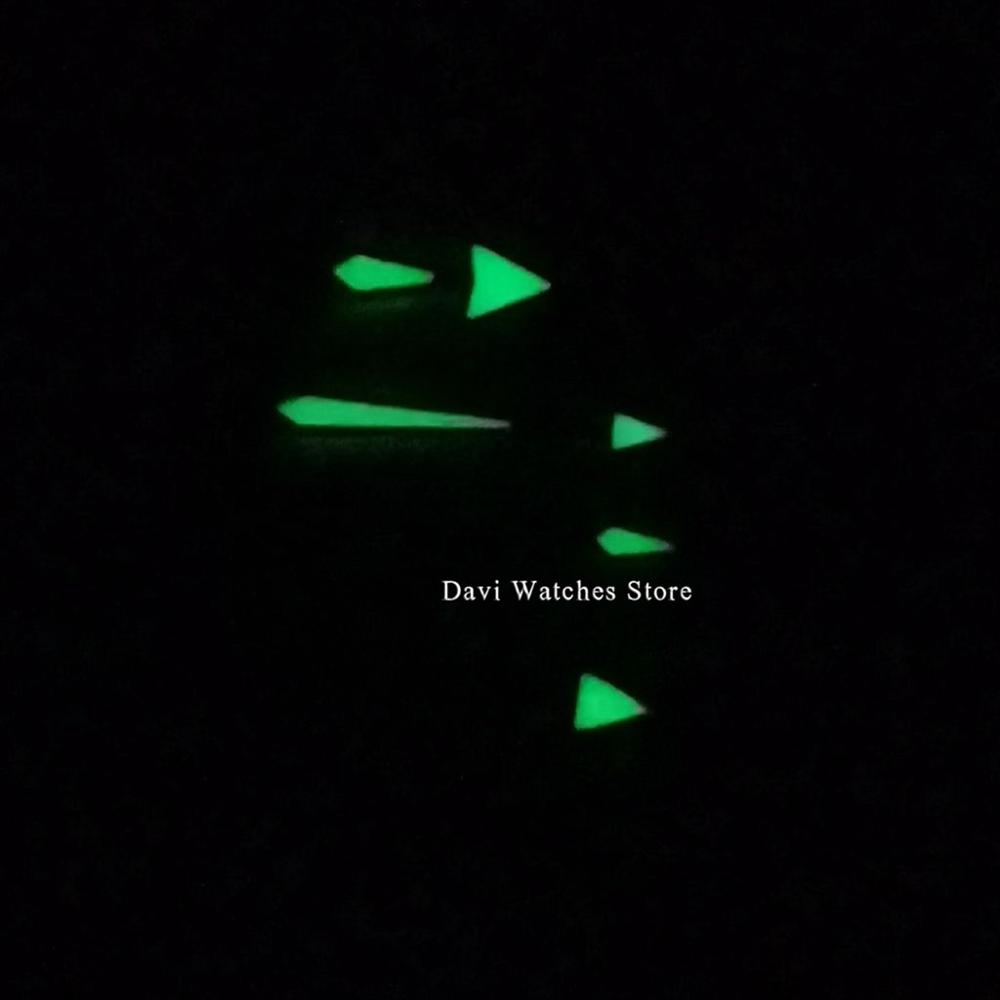 Silver Orange/Red GMT Watch Hands Green luminous for Miyota 8205 8215 821A, Mingzhu DG 2813 3804 movement