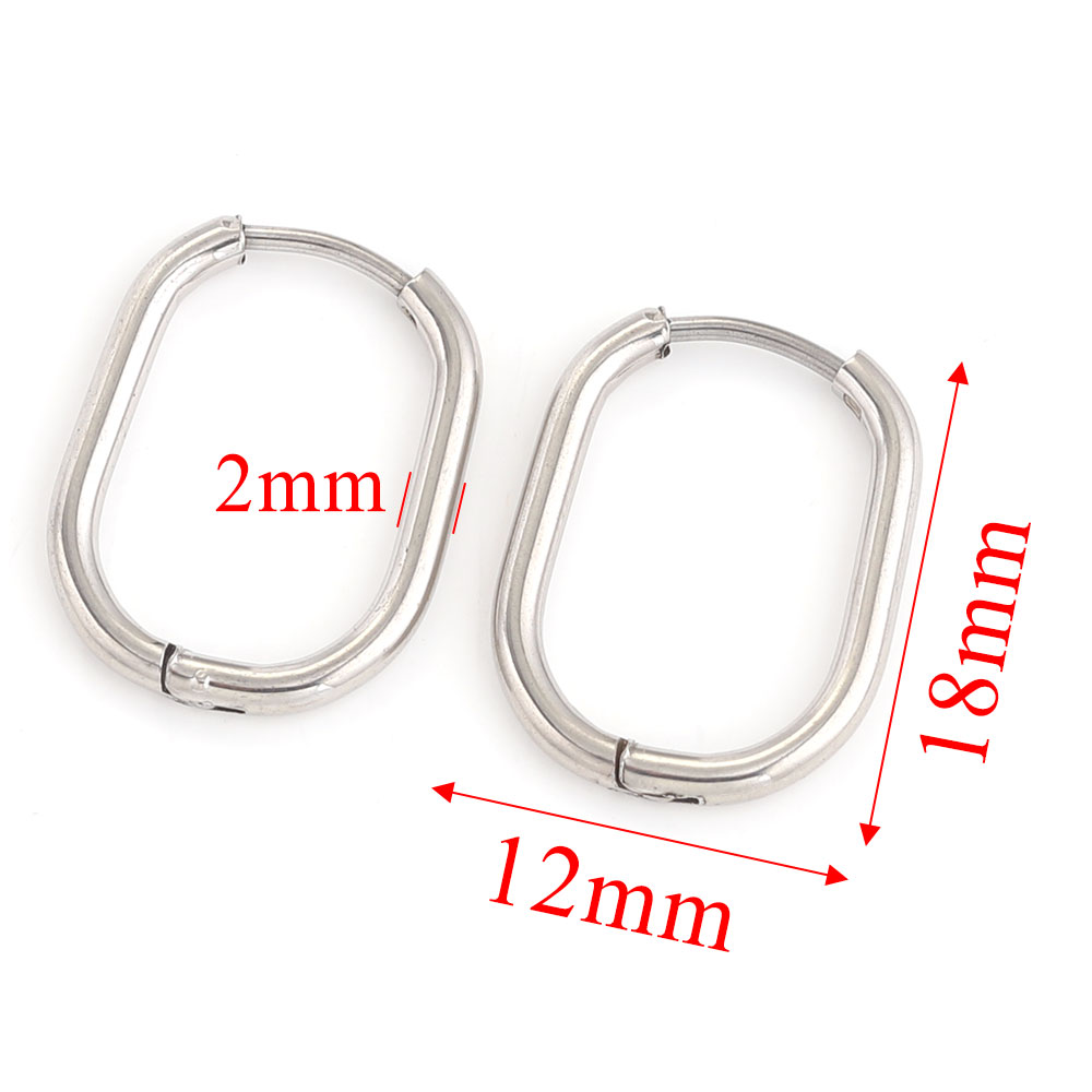 Pendientes de aro de acero inoxidable para mujer, joyería para Piercing, aro para prevenir alergias, joyería al por mayor, 6 uds.: Chapado en oro antiguo