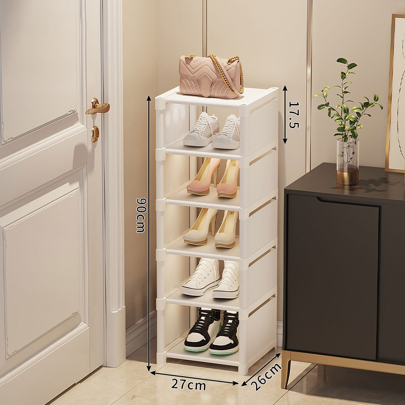 Mehrere Schichten, Schuh-Organizer, Verwendung ein der Tür, Schuhregal-Organizer, Vliesstoff-Gestell, stapelbares Regal, verstellbar, platzsparend: violett