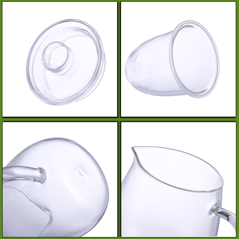 Stor kanna glas vattenkokare tekanna mina vattenkrukor för blomkaffe med handtag kokande kall dryck 600ml 1200ml