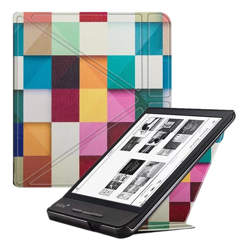 Case Voor Alle 7 "Kobo Libra H2O Ebooks Pu Lederen Multi-Angle Stand Cover Voor tolino Vision 5 Auto Sleep/Wake + Stylus: Magic cube