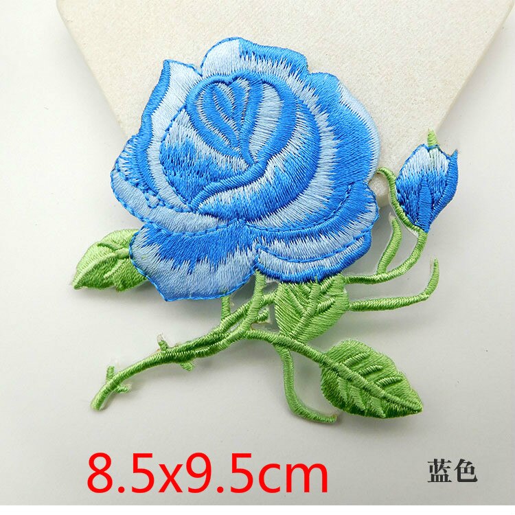 1Pc Rose Bloem Bloemen Patches Voor Kleding Ijzer Op Toepassing Kleding Geborduurde Patchwork Sticker Custom Naaien Accessoires: 2