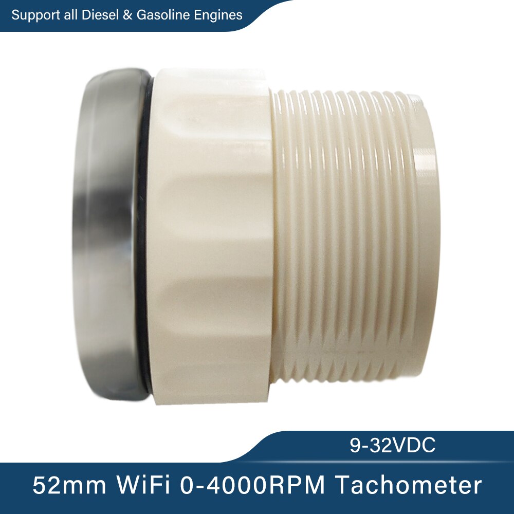 52mm WiFi Tachometer 4000 RPM 8000 RPM Programmable Gauge Adjustable for Generator Car Boat Diesel Gasoline Engine Speed 12/24V