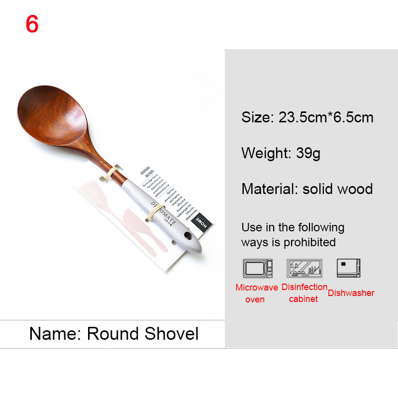 Houten Kookpotten Set Rijstsoep Opscheplepel Massief Houten Keukengerei Accessoires Kookgerei Set Non Stick Handvat Schop: Oranje