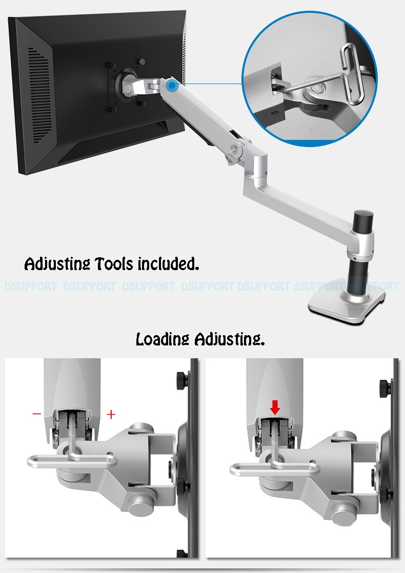 Desktop Mechanical Spring Full Motion 17-32inch Monitor Holder Mount Arm Aluminum Monitor Support Max.Loading 10kgs