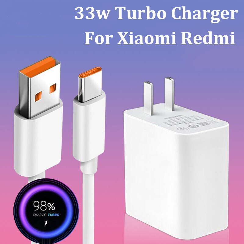 For Xiaomi Redmi Note 11 Pro Charger 33W Turbo Charge Fast Charging Adapter For Mi 12 11 Ultra 10 9 Poco X3 M3 K30 +Type C Cable