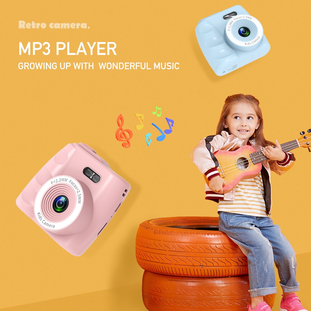 Videocamera per bambini videocamera portatile videocamera digitale per bambini supporto per Display da 2 pollici fotocamera da 32GB per regalo di compleanno per bambini