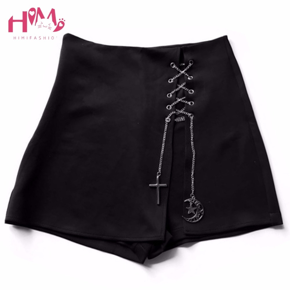 Japanse Donker Hard Zus Met Cross Maan Hanger Shorts Vrouwen Harajuku Slechte Meisje Stijl Cool Streetwear Shorts Rokken