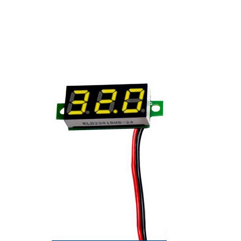 1 stk rød / grøn / blå digital voltmeter led display mini 2/3 ledninger spændingsmåler amperemeter høj nøjagtighed  dc 0v-30v 0.36 ": 2.4v-30v gule