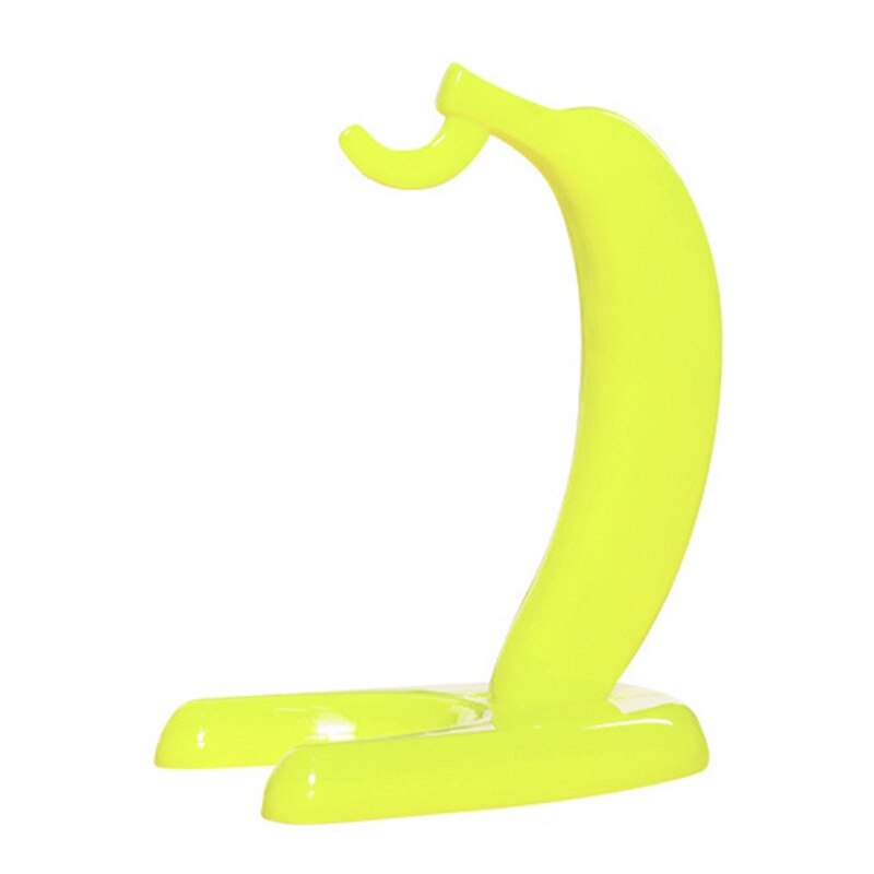 Yellow Banana Holder Banana Shaped Modern Finish Banana Hanger with Hook Stand Plastic Sturdy Display for Home Bar 37MF: Default Title