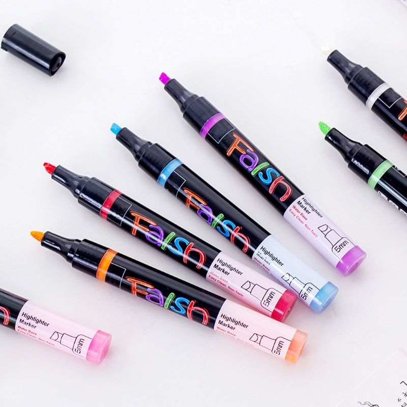 8pcs/set Fluorescent Liquid Chalk Marker Pens Erasable Highlighters LED Writing