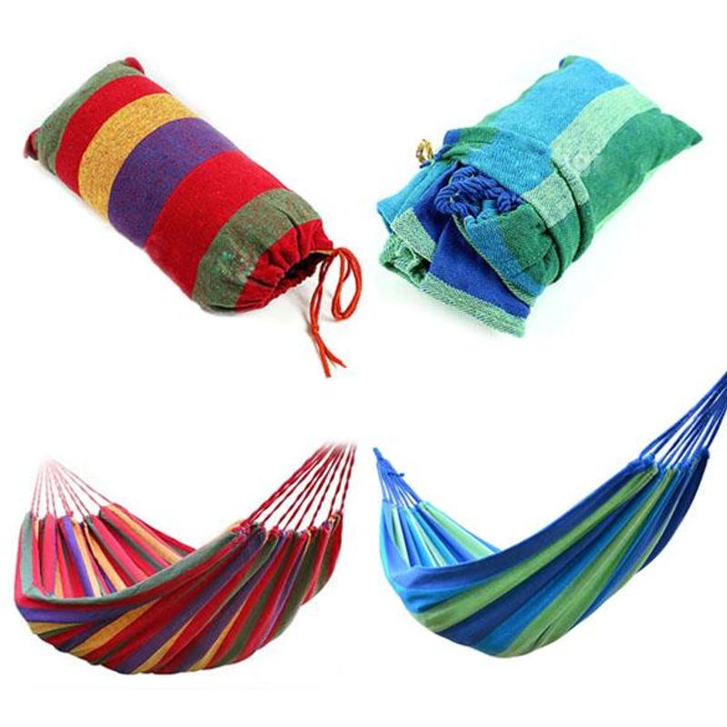 Draagbare Outdoor Hangmat Regenboog Tuin Sport Thuis Travel Camping Swing Canvas Streep Hangen Bed Strand Hangmat Voor Kids Kinderen