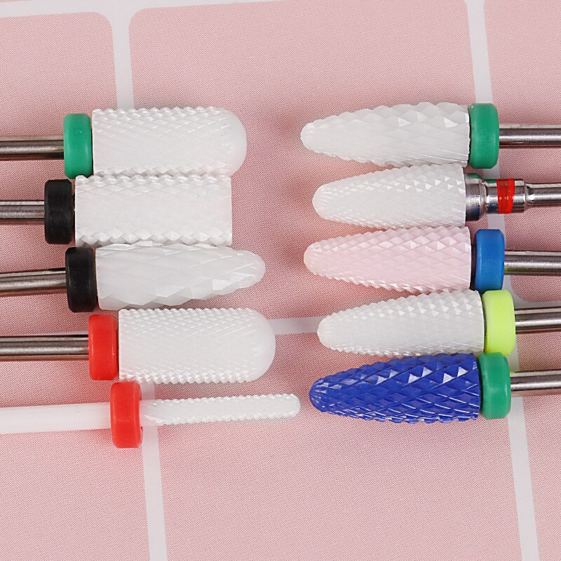 10 stuks/set Keramische Nail Boren Set Frees voor Manicure en Pedicure Rotary Gel Schoon Bits en Nail Polijsten tool