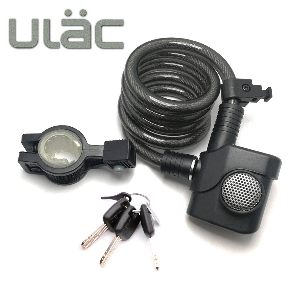 ULAC Bicycle Lock Bike Alarm Cable Mountain Bike Lock Wire AL3P 10*1200mm Bicycle Accessories Bicicleta Candado Bicicleta