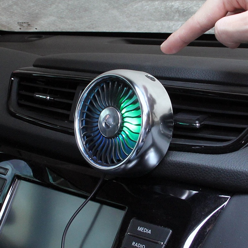 Multi-function Automotive Supplies Car Air Conditioning Fan Wind Outlet Center Console USB Regulate Car Air Vent Fan