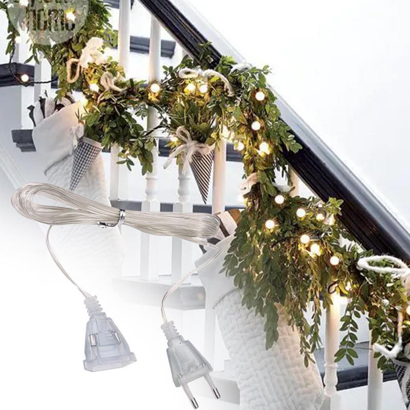 Clear Extension Cord 10 Ft Invisible 2 Prong Power Cable 220V Lightweight Electric Cord Extender