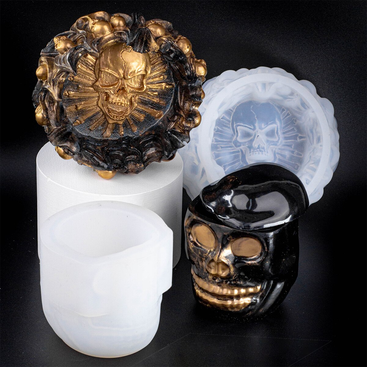 Goth cristal caixão caixa de armazenamento silicone molde resina para o dia das bruxas recipiente gótico molde suprimentos da arte diy resina que faz