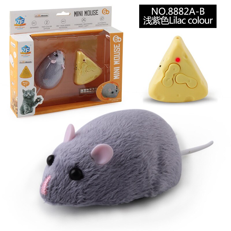 Ratón de Control remoto inalámbrico, juguetes de emulación, Mini ratón electrónico esponjoso, juguete para gatos y perros,: as picture
