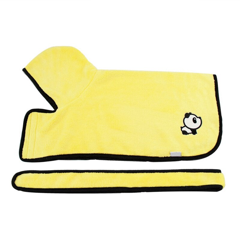Mascotas bordado Albornoz de tejido polar Coral absorbente cálido y cómodo ropa de casa estilo cabo mascota Albornoz: S